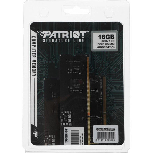 Оперативная память DDR5 2x8GB 4800MHz Patriot PSD516G4800K Signature RTL Gaming PC5-38400 CL40 DIMM 288-pin 1.1В Ret [PSD516G4800K]