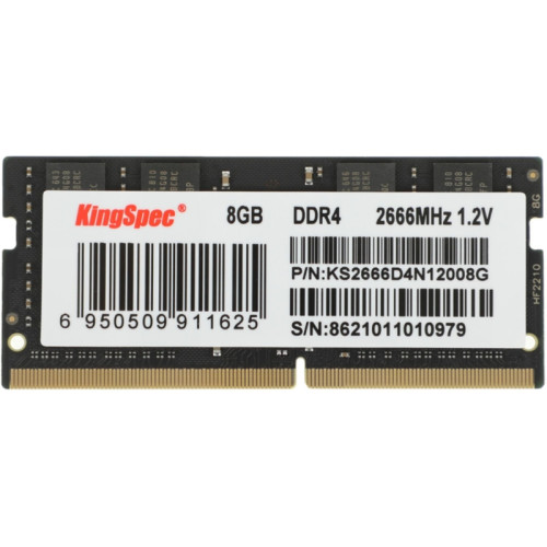 Оперативная память DDR4 8GB 2666MHz Kingspec KS2666D4N12008G RTL PC4-21300 SO-DIMM 260-pin 1.2В single rank Ret [KS2666D4N12008G]