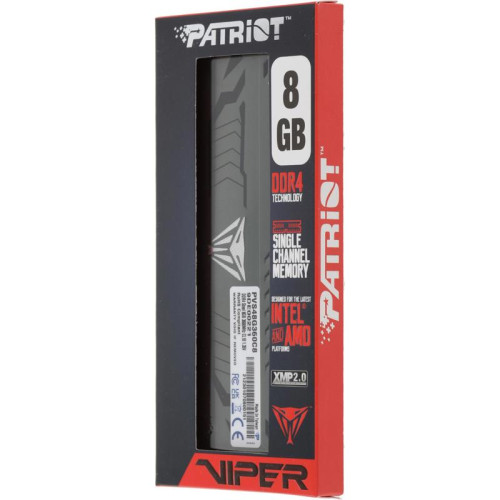 Оперативная память DDR4 8Gb 3600MHz Patriot PVS48G360C8 Viper Steel RTL Gaming PC4-28800 CL18 DIMM 288-pin 1.35В с радиатором Ret [PVS48G360C8]