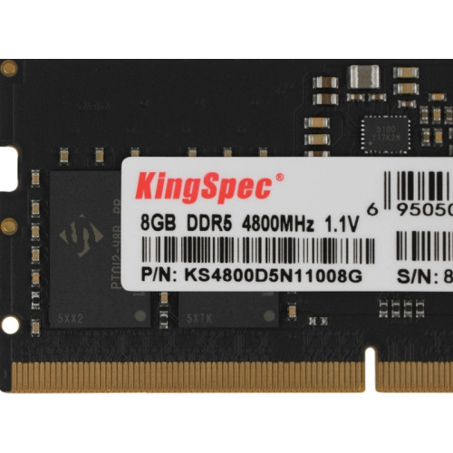 Оперативная память DDR5 8GB 4800MHz Kingspec KS4800D5N11008G RTL PC5-38400 CL40 SO-DIMM 288-pin 1.1В single rank Ret [KS4800D5N11008G]