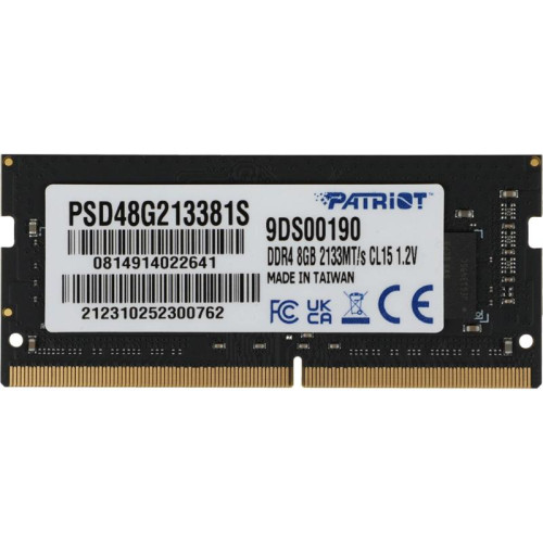 Оперативная память DDR4 8Gb 2133MHz Patriot PSD48G213381S Signature RTL PC4-17000 CL15 SO-DIMM 260-pin 1.2В single rank Ret [PSD48G213381S]