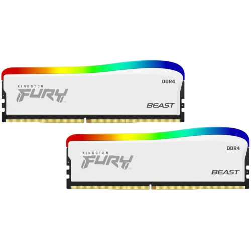 Память оперативная/ Kingston 32GB 3600MT/s DDR4 CL18 DIMM (Kit of 2) FURY Beast White RGB SE