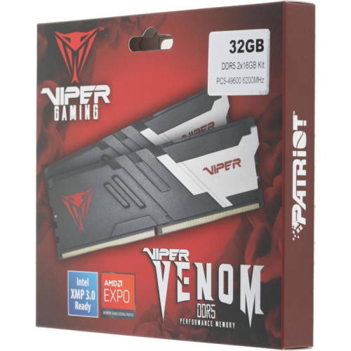 Оперативная память DDR5 2x16Gb 6200MHz Patriot PVV532G620C40K Viper Venom RTL Gaming PC5-49600 CL40 DIMM 288-pin 1.35В kit с радиатором Ret [PVV532G620C40K]