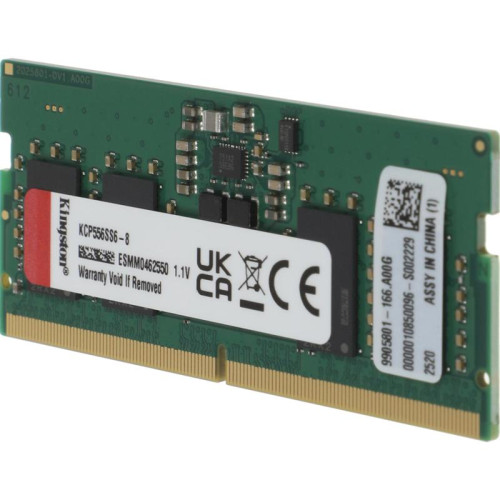 Оперативная память DDR5 8GB 5600MHz Kingston KCP556SS6-8 RTL PC5-44800 CL46 SO-DIMM 262-pin 1.1В single rank Ret