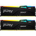 Память оперативная/ Kingston 64GB 6000MT/s DDR5 CL40 DIMM (Kit of 2) FURY Beast RGB XMP