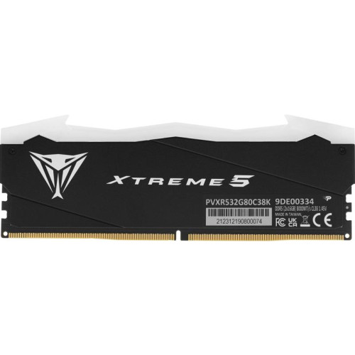 Оперативная память DDR5 2x16Gb 8000MHz Patriot PVXR532G80C38K Viper Xtreme 5 RGB RTL Gaming PC5-64000 CL38 DIMM 288-pin 1.45В с радиатором Ret [PVXR532G80C38K]