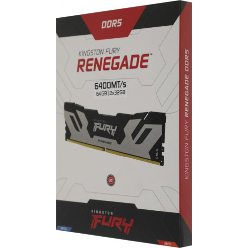 Память DDR5 2x32GB 6400MHz Kingston KF564C32RSK2-64 Fury Renegade Silver XMP RTL Gaming PC5-51200 CL32 DIMM 288-pin 1.4В kit dual rank с радиатором Ret
