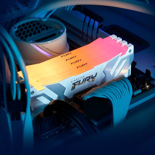 Память оперативная/ Kingston 16GB 6400MT/s DDR5 CL32 DIMM FURY Renegade RGB White XMP