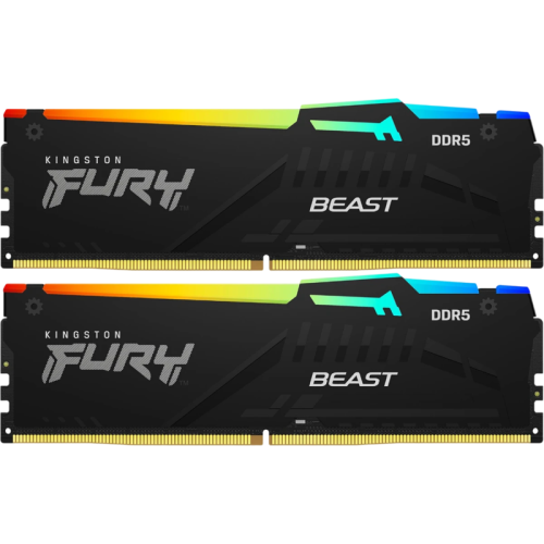 Память оперативная/ Kingston 64GB 5600MT/s DDR5 CL40 DIMM (Kit of 2) FURY Beast RGB