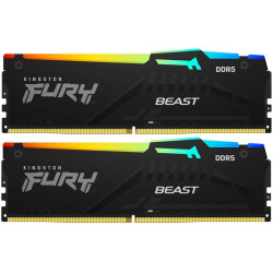 Оперативная память DDR5 2x16GB 6400MHz Kingston KF564C32BBEAK2-32 Fury Beast RGB RTL Gaming PC5-51200 CL32 DIMM 288-pin 1.4В kit single rank с радиатором Ret