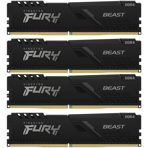 Память оперативная/ Kingston 128GB 3200MHz DDR4 CL16 DIMM (Kit of 4) FURY Beast Black