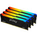 Память оперативная Kingston 32GB 3600MT/s DDR4 CL17 DIMM (Kit of 4) FURY Beast RGB Память оперативная Kingston 32GB 3600MT/s DDR4 CL17 DIMM (Kit of 4) FURY Beast RGB