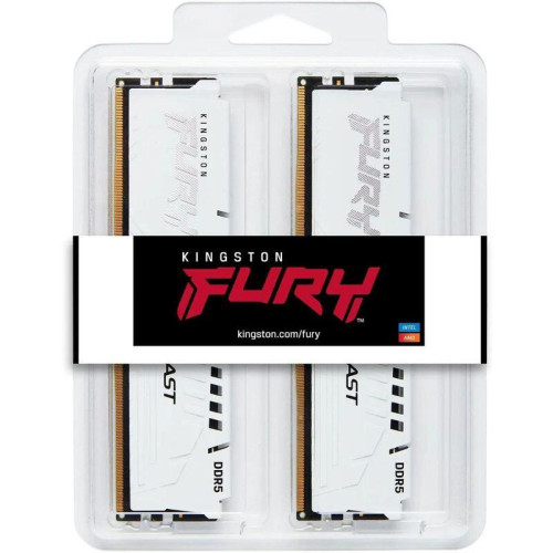 Память оперативная/ Kingston 64GB 6000MT/s DDR5 CL40 DIMM (Kit of 2) FURY Beast White XMP