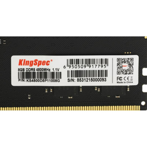 Оперативная память DDR5 8GB 4800MHz Kingspec KS4800D5P11008G RTL PC5-38400 CL40 DIMM 288-pin 1.1В single rank Ret [KS4800D5P11008G]