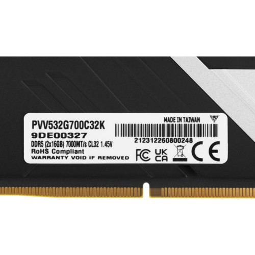 Оперативная память DDR5 2x16Gb 7000MHz Patriot PVV532G700C32K Viper Venom RTL Gaming PC5-56000 CL32 DIMM 288-pin 1.45В kit с радиатором Ret [PVV532G700C32K]