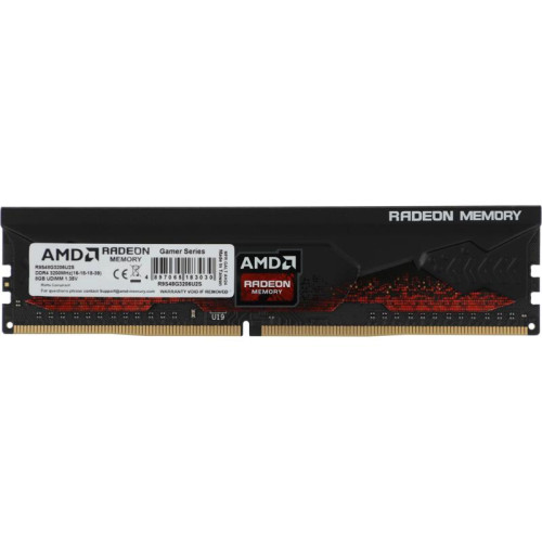 Память DDR4 8GB 3200MHz AMD R9S48G3206U2S Radeon R9 Gamer Series RTL PC4-25600 CL16 DIMM 288-pin 1.35В single rank Ret
