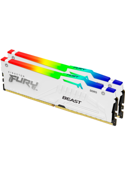 Память оперативная/ Kingston 32GB 5600MT/s DDR5 CL36 DIMM (Kit of 2) FURY Beast White RGB EXPO