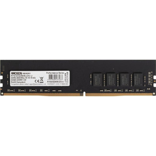 Оперативная память DDR4 32Gb 2666MHz AMD R7432G2606U2S-U Radeon R7 Performance Series RTL PC4-21300 CL19 DIMM 288-pin 1.2В dual rank Ret [R7432G2606U2S-U]
