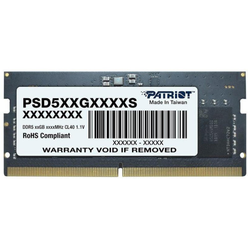 Оперативная память DDR5 32GB 4800MHz Patriot PSD532G48002S RTL PC5-38400 CL40 SO-DIMM 262-pin 1.1В dual rank Ret [PSD532G48002S]