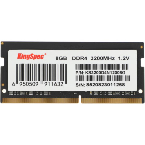 Оперативная память DDR4 8GB 3200MHz Kingspec KS3200D4N12008G RTL PC4-25600 SO-DIMM 260-pin 1.2В single rank Ret [KS3200D4N12008G]