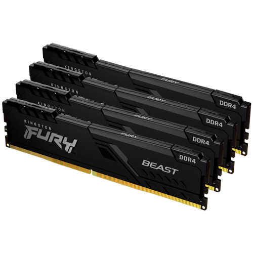 Память оперативная Kingston 64GB 3600MT/s DDR4 CL18 DIMM (Kit of 4) FURY Beast Black
