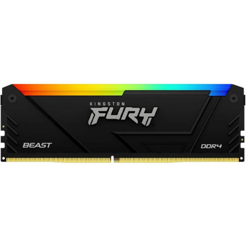 Память оперативная/ Kingston 64GB 3200MHz DDR4 CL16 DIMM (Kit of 4) 1Gx8 FURY Beast RGB