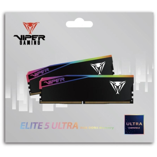 Оперативная память DDR5 2x32GB 6000MHz Patriot VEUR564G6028K Viper Elite 5 Ultra RGB RTL Gaming PC5-48000 CL28 DIMM 288-pin 1.4В kit single rank с радиатором Ret Оперативная память DDR5 2x32GB 6000MHz Patriot VEUR564G6028K Viper Elite 5 Ultra RGB RTL Gaming PC5-48000 CL28 DIMM 288-pin 1.4В kit single rank с радиатором Ret