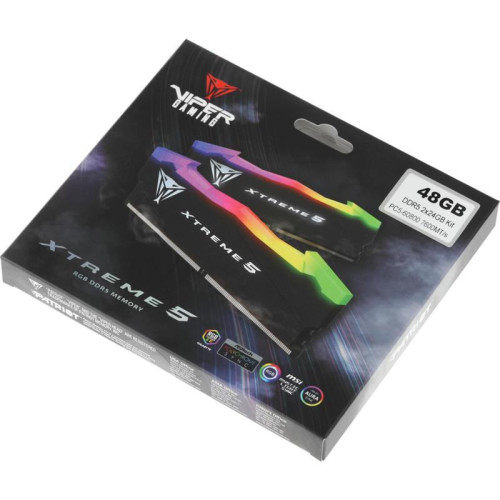 Оперативная память DDR5 2x24GB 7600MHz Patriot PVXR548G76C36K Viper Xtreme 5 RGB RTL Gaming PC5-60800 CL36 DIMM 288-pin 1.45В с радиатором Ret [PVXR548G76C36K]