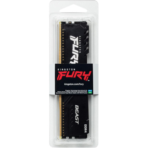 Память оперативная/ Kingston 8GB 3200MT/s DDR4 CL16 DIMM FURY Beast Black (Select Regions ONLY)