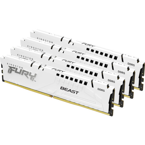Память оперативная/ Kingston 128GB 5200MT/s DDR5 CL40 DIMM (Kit of 4) FURY Beast White XMP