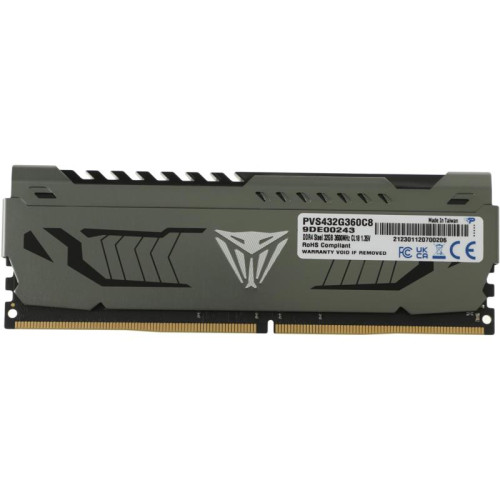 Оперативная память DDR4 32Gb 3600MHz Patriot PVS432G360C8 Viper Steel RTL Gaming PC4-28800 CL18 DIMM 288-pin 1.35В с радиатором Ret [PVS432G360C8]