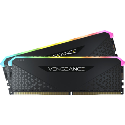 Память оперативная/ Corsair DDR4, 3200MHz 16GB 2x8GB Dimm, Unbuffered, 16-20-20-38, XMP 2.0, Vengeance RGB RS, RGB LED, Black PCB, 1.35V, for AMD Ryzen & Intel