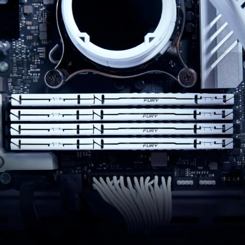 Память оперативная/ Kingston 128GB 5200MT/s DDR5 CL40 DIMM (Kit of 4) FURY Beast White XMP