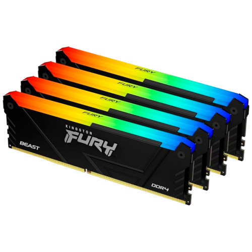 Память оперативная/ Kingston 128GB 3600MHz DDR4 CL18 DIMM (Kit of 4) FURY Beast RGB