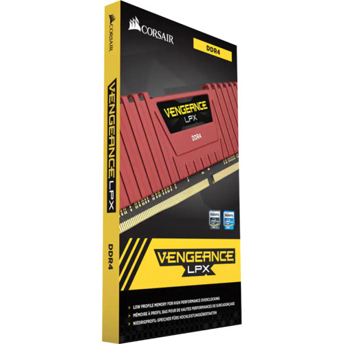 Память оперативная/ Corsair DDR4, 3200MHz 16GB 2x8GB Dimm, Unbuffered, 16-18-18-36, XMP 2.0, Vengeance LPX red, Black PCB, 1.35V, for SKL