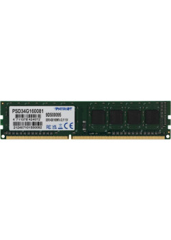 Оперативная память DDR3 4Gb 1600MHz Patriot PSD34G160081 RTL PC3-12800 CL11 DIMM 240-pin 1.5В single rank Ret [PSD34G160081]