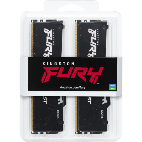 Память оперативная/ Kingston 64GB 5600MT/s DDR5 CL36 DIMM (Kit of 2) FURY Beast RGB