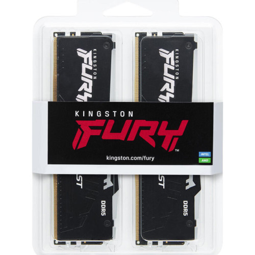 Память оперативная/ Kingston 64GB 5200MT/s DDR5 CL40 DIMM (Kit of 2) FURY Beast Black