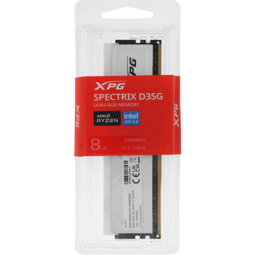 Память DDR4 8GB 3200MHz A-Data AX4U32008G16A-SWHD35G XPG Spectrix D35G RGB RTL PC4-25600 CL16 DIMM 288-pin 1.35В dual rank с радиатором Ret