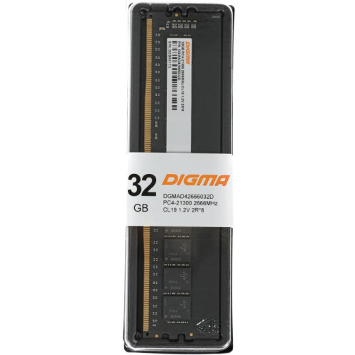 Оперативная память DDR4 32Gb 2666MHz Digma DGMAD42666032D RTL PC4-21300 CL19 DIMM 288-pin 1.2В dual rank Ret [DGMAD42666032D]