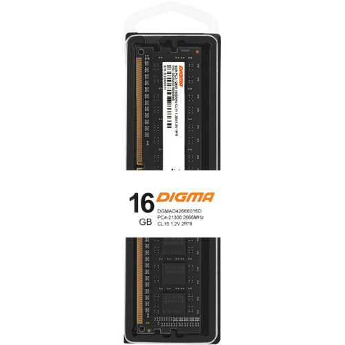 Оперативная память DDR4 16Gb 2666MHz Digma DGMAD42666016D RTL PC4-21300 CL19 DIMM 288-pin 1.2В dual rank Ret [DGMAD42666016D]