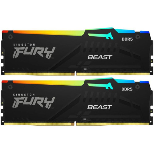 Память оперативная/ Kingston 32GB 5200MT/s DDR5 CL36 DIMM (Kit of 2) FURY Beast RGB EXPO