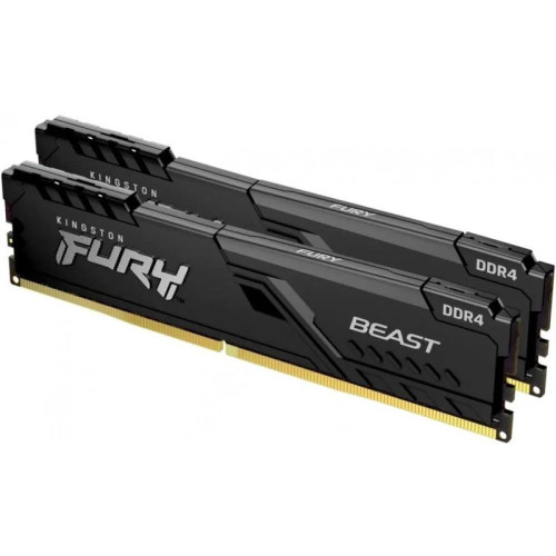 Память оперативная/ Kingston 32GB 2666MT/s DDR4 CL16 DIMM (Kit of 2) FURY Beast Black