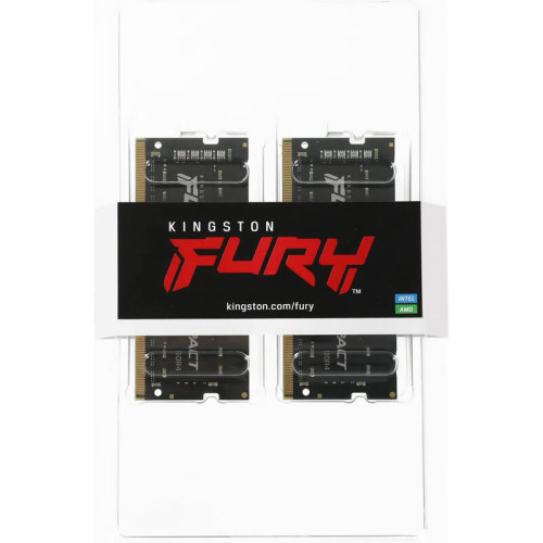 Память оперативная/ Kingston 16GB 4800MT/s DDR5 CL38 SODIMM (Kit of 2) FURY Impact PnP Память оперативная/ Kingston 16GB 4800MT/s DDR5 CL38 SODIMM (Kit of 2) FURY Impact PnP