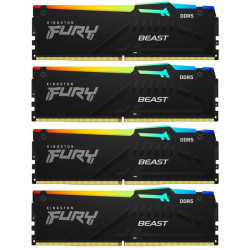 Оперативная память DDR5 4x32GB 5600MHz Kingston KF556C40BBAK4-128 Fury Beast Black RGB RTL Gaming PC5-44800 CL40 DIMM 288-pin 1.25В dual rank с радиатором Ret [KF556C40BBAK4-128]