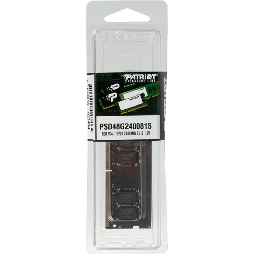 Оперативная память DDR4 8Gb 2400MHz Patriot PSD48G240081S RTL PC4-19200 CL17 SO-DIMM 260-pin 1.2В single rank Ret [PSD48G240081S]