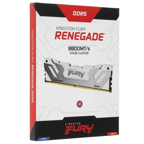 Память оперативная/ Kingston 24GB 8800MT/s DDR5 CL42 CUDIMM FURY Renegade White Память оперативная/ Kingston 24GB 8800MT/s DDR5 CL42 CUDIMM FURY Renegade White