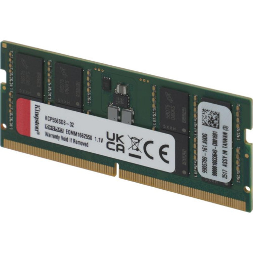 Оперативная память DDR5 32GB 5600MHz Kingston KCP556SD8-32 RTL PC5-44800 CL46 SO-DIMM 262-pin 1.1В dual rank Ret