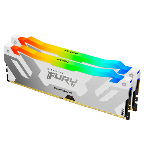 Память оперативная/ Kingston 32GB 6400MT/s DDR5 CL32 DIMM (Kit of 2) FURY Renegade RGB White XMP