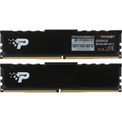 Память DDR5 2x32GB 4800MHz Patriot PSP564G4800KH1 Signature Premium RTL PC5-38400 CL40 DIMM 288-pin 1.1В kit single rank с радиатором Ret